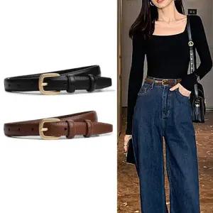 린페르 가죽 골드 버클 포인트 벨트