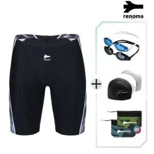 [롯데백화점]레노마 남성 4부 실내 수영복수경수모세트 MS2F806SET_BK