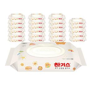 하기스 퓨어 손얼굴물티슈 카카오, 캡형 36매 , 24개