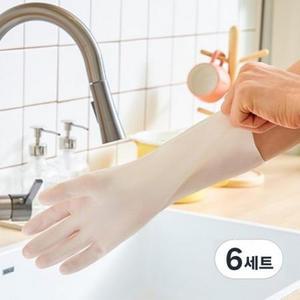 코멧 질긴 니트릴 고무장갑, 화이트, 중(M), 6세트 one option