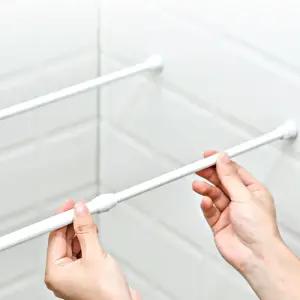 틈새 소형 압축봉 수납 걸이 선반 정리대 30-50cm