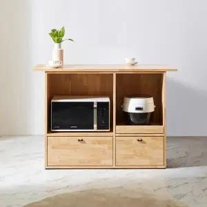 [유니콘]수수 원목 1200 아일랜드 홈바 주방수납장 렌지대 에어프라이어 밥솥 커피머신 아일랜드식탁