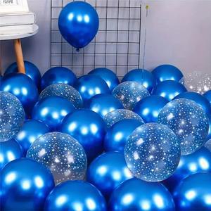풍선 20 진주 파란색 두꺼운 투명 별이 빛나는 하늘 라텍스 세트 생일 결혼식 졸업 헬륨 장식