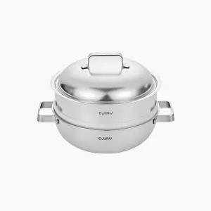 [에지리] 제노 무연마제 통5중 스텐316 국내산 파티웍 24cm + 스티머