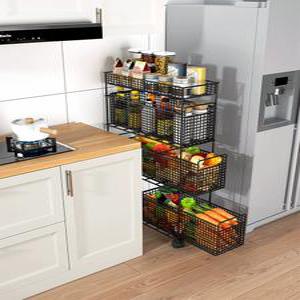 냉장고틈새수납장 주방 틈새 트레이 수납장 슬라이딩