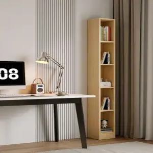 틈새책장 수납장 높은 다용도 선반 서재 원목 5단