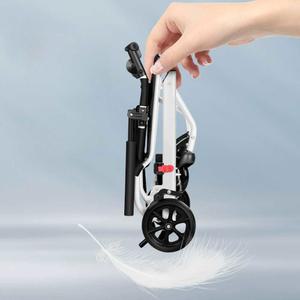 휴대용 휠체어 초경량 의자 00 여행용 화이트 카본스틸 후륜 미니휠체어 H051 카본