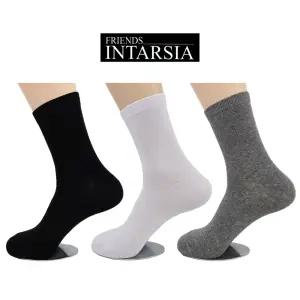 인따르시아 남성용 장목양말 5켤레 남자 긴목 캐쥬얼 학생무지 면양말 검정 흰색양말