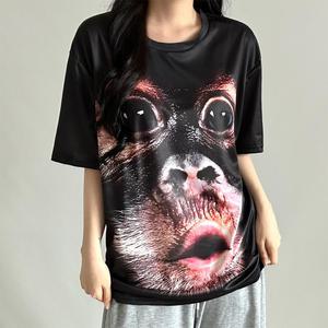 디아브 남녀공용 오랑우탄 티셔츠 홈웨어 파자마 바지 커플 수면 웃긴 잠옷 쓸데없는 선물