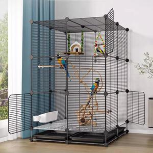 앵무새놀이터 앵무새새장 앵파크 대형새장 이동식 펠렛 분양 08 블랙 그네 사랑애무 1세트