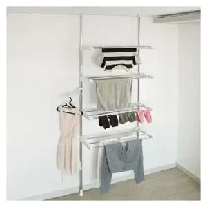 기둥접이식 빨래 건조대 4단 기둥식 접이식 선반 건조대 기둥식빨래건조대