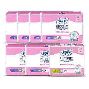 쏘피 바디피트 볼록맞춤 대형 16팩 x6개 +소형 16팩 x1개