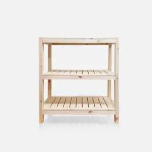 샤인빈 우드렉 3단선반80 DIY 원목 신발장 모듈선반 미니테이블 슈즈렉 우드신발장