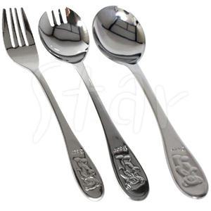 해피 아동 용 포크 숟가락 16.5cm 스푼 어린이 수저 식기