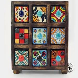 도자기 서랍장 미니약장 엔틱 소품수납 원목 악세사리함