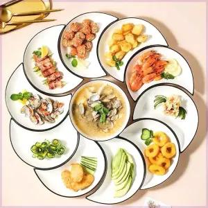 월남쌈 그릇 반달모양 + 접시 샐러드 플레이트 제이스튜