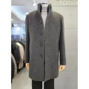 바쏘옴므 세이브존03 바쏘옴므 남자 겨울 그레이  블렌드 차이나 카라 코트 WSAGY4CJ5