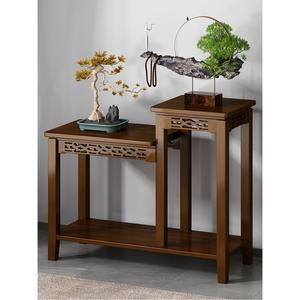 엔틱콘솔 입구 모던 폭좁은 콘솔 북유럽 수납장 미닫이 복도 대나무 유럽식 현관 원목 미니