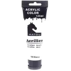 MATOU ACRYLIC COLOR 마뚜 아크릴물감  104 흰색) 120ml 6개 자재