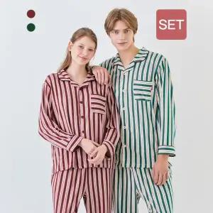 [애니바디](광주신세계)공용 피치기모 9부 파자마-볼드스트라이프 ANJS25W42