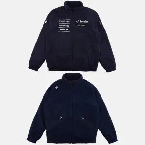 데상트 공용 SWISS SKI 양면 플리스 우븐 자켓 네이비 SP323SJK92