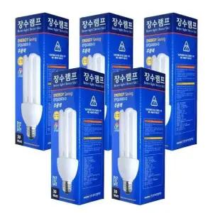 장수 삼파장전구30W x 5개) 주광색 전구색 삼파장 삼파장전구 30W 주광색 전구색 삼파장램프