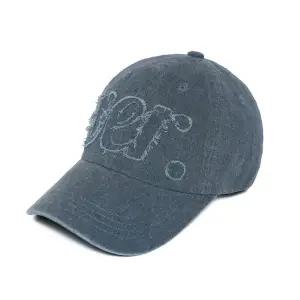 [베루툼](강남점)HW-BC213P 빅 버전 아플리케 피그먼트 볼 캡 네이비