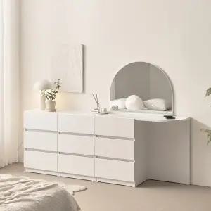 보루네오 마르체 모어 E0 라운드 와이드 서랍장 콘솔 화장대 세트 BHS025C (착불)