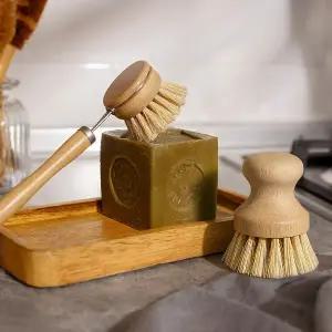 [할인바이할인]정직한솔 사이잘삼 자연소재 세척솔 듀오브러쉬 세트(롱+미니팟)