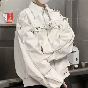 남자 점퍼 블루종항공 항공 봄가을 화이트 레더 코트 마이너 해체 라이더 재킷 힛템