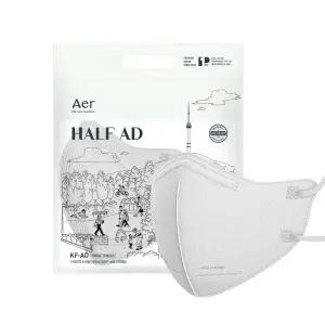 아에르 KF-AD 비말차단 하프마스크 화이트 초소형(XS) 25매(유통기한 26-05)