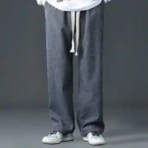 남성솜바지 와이드핏 코듀로이 밴딩 팬츠 스트랩 포인트 겨울바지