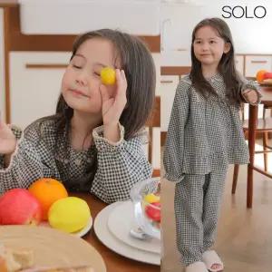 초등학생잠옷 국산 여아 파자마세트 어린이 키즈 아동 체크 프릴 가을 잠옷