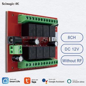 8채널 투야 와이파이 스위치 모듈 DC 12V 무선 릴레이 앱 원격 제어 DIY 스마트 홈 자동화 알렉사