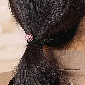 [콩심팥심]핑크 큐빅머리끈 방울머리끈 심플액세서리