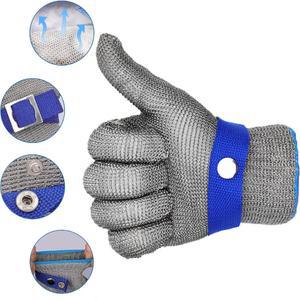 1 쌍 레벨 9 A9 컷 방지 장갑 등급 2.0 업그레이드 된 보호용 절단 스테인레스 스틸 메쉬 금속 안전