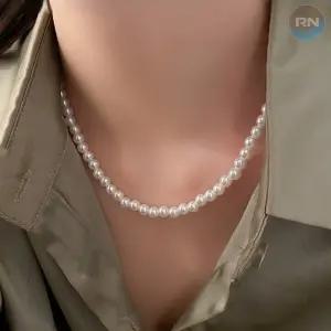 체인 진주 목걸이 심플한 담수진주 액세서리 여성용 체인 조절가능