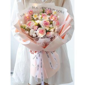 뜨개 꽃다발 완제품 튤립 뜨개질 믹스 부케 토끼 생일 뜨개꽃