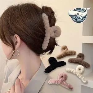 [콩심팥심]퍼 털 헤어핀 5종 긴 머리 장식 멋진 긴머리집게핀 집게머리핀