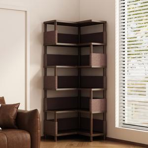 4단 코너책장 전면 폭좁은 미니 낮은 책꽂이 좁은 공간분리 침실