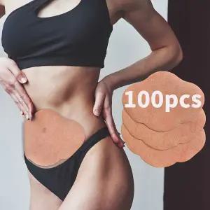 배꼽패치 뱃살패치 붙이는다이어트 100개 배꼽 패드 - 통기성 접착성 패치복부 팔 및 허벅지용 수술 후 회