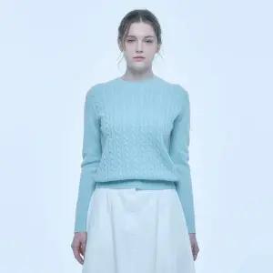 [UNIT](센텀시티점)캐시미어 케이블 베이직 크루넥 풀오버 (ZFKKCN103C-L/BLUE)