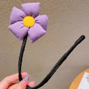 올림 머리끈 2와이어꽃끈 크림 스타일 묶기 여아