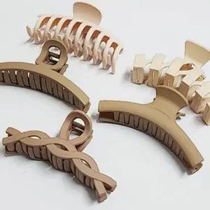 [콩심팥심]헤어 집게핀 브라운 대형 올림머리 미용용 핀 헤어스타일링 도구