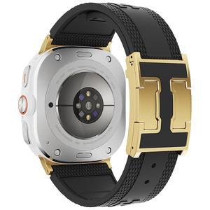 삼성 갤럭시 워치 울트라 밴드와 호환되는 스포츠 실리콘 밴드 (2025/2024) 47mm 남성용, 부드러운 실리콘과 마그네틱 버클 교체 스트랩, 울트라용