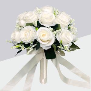 웨딩 아이보리 부케 결혼식 Seide Rosen Hochzeit Brautjungfern Braut Wei Rosa Kunstliche Blumen Mariage