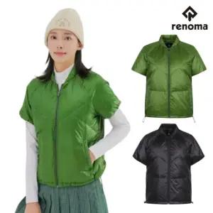 레노마골프 여성 초경량 다운 반팔 패딩 집업 M-8301