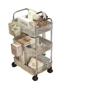 마녀의생활 미니 이동식 투명 틈새 수납 트롤리 3단