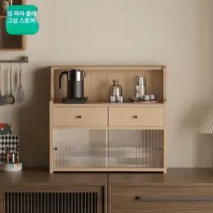 싱크대위수납장 미니찬장 그릇장 홈카페꾸미기 서랍장 엔틱 선반 접시장 다크브라운 우드색