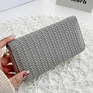 위빙 패턴 지퍼형 장지갑 여성 데일리 클러치 지갑 클러치지갑